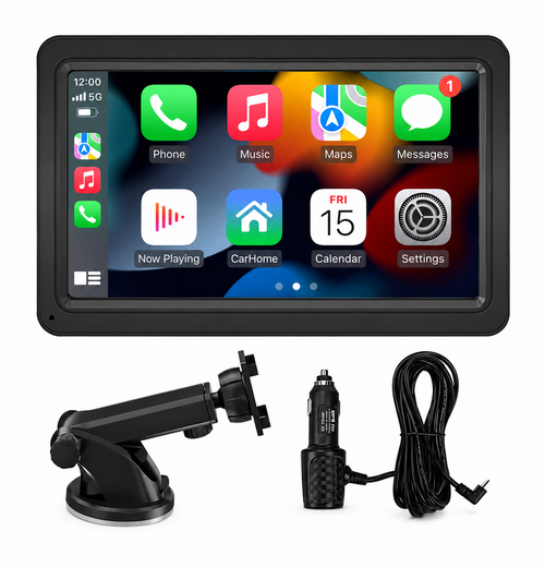 Pantalla Táctil 7" con CarPlay y Android Auto Inalámbricos para Coche